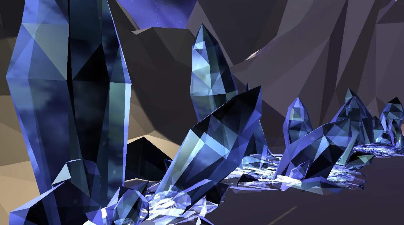 Champ de diamants bleus