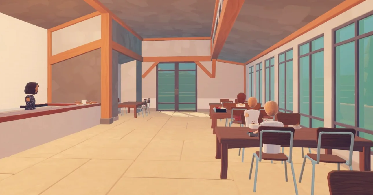 La salle du restaurant au soleil